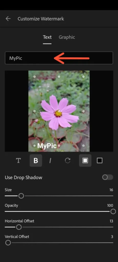 Add Watermark to Lightroom Mobile
